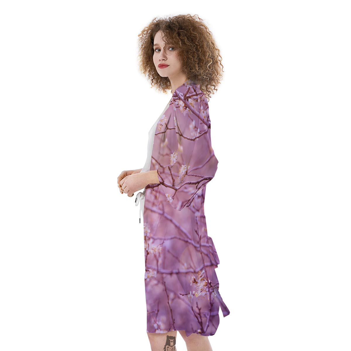 Cherry Blossom Sunrise Japanese Print Kimono-grizzshop