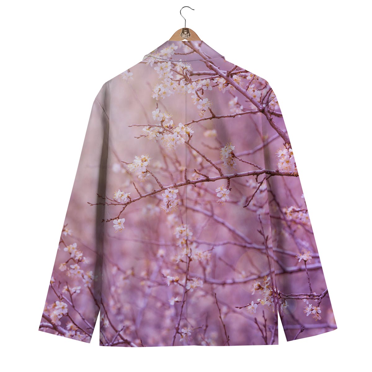 Cherry Blossom Sunrise Japanese Print Men's Blazer-grizzshop