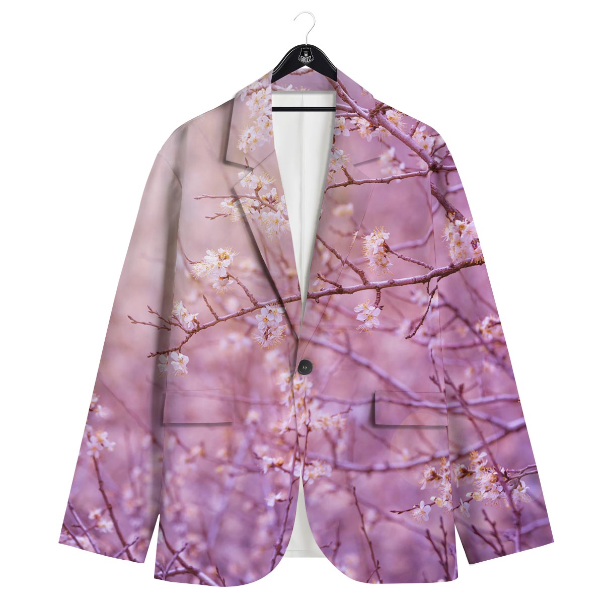 Cherry Blossom Sunrise Japanese Print Men's Sport Coat-grizzshop