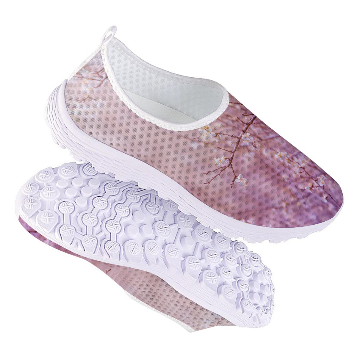 Cherry Blossom Sunrise Japanese Print Nurse Shoes-grizzshop