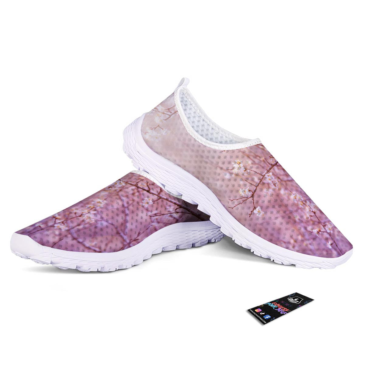 Cherry Blossom Sunrise Japanese Print Nurse Shoes-grizzshop