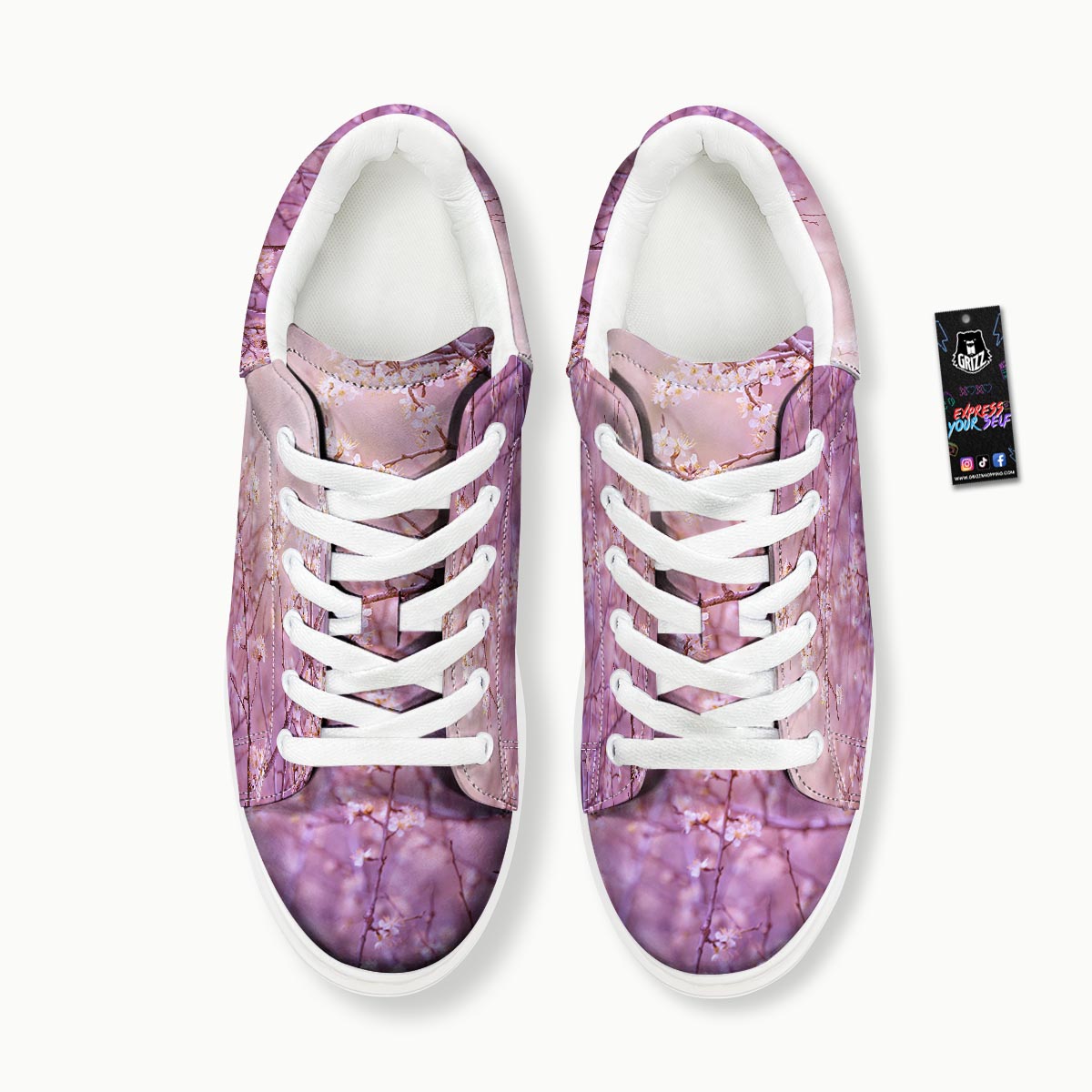 Cherry Blossom Sunrise Japanese Print Platform Shoes-grizzshop