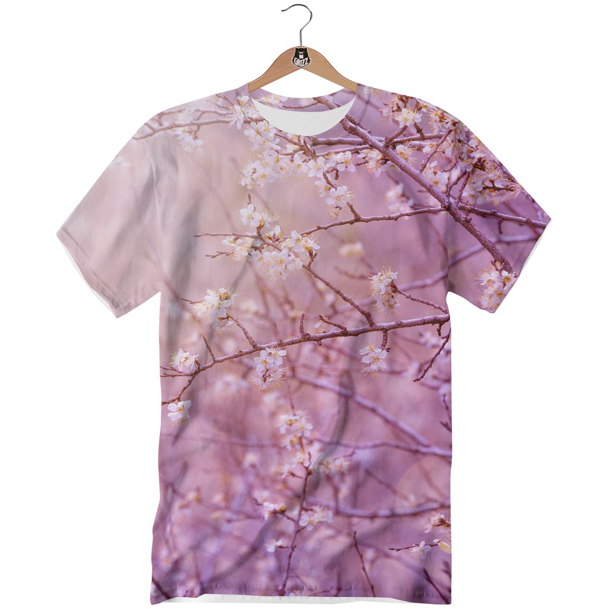 Cherry Blossom Sunrise Japanese Print T-Shirt-grizzshop