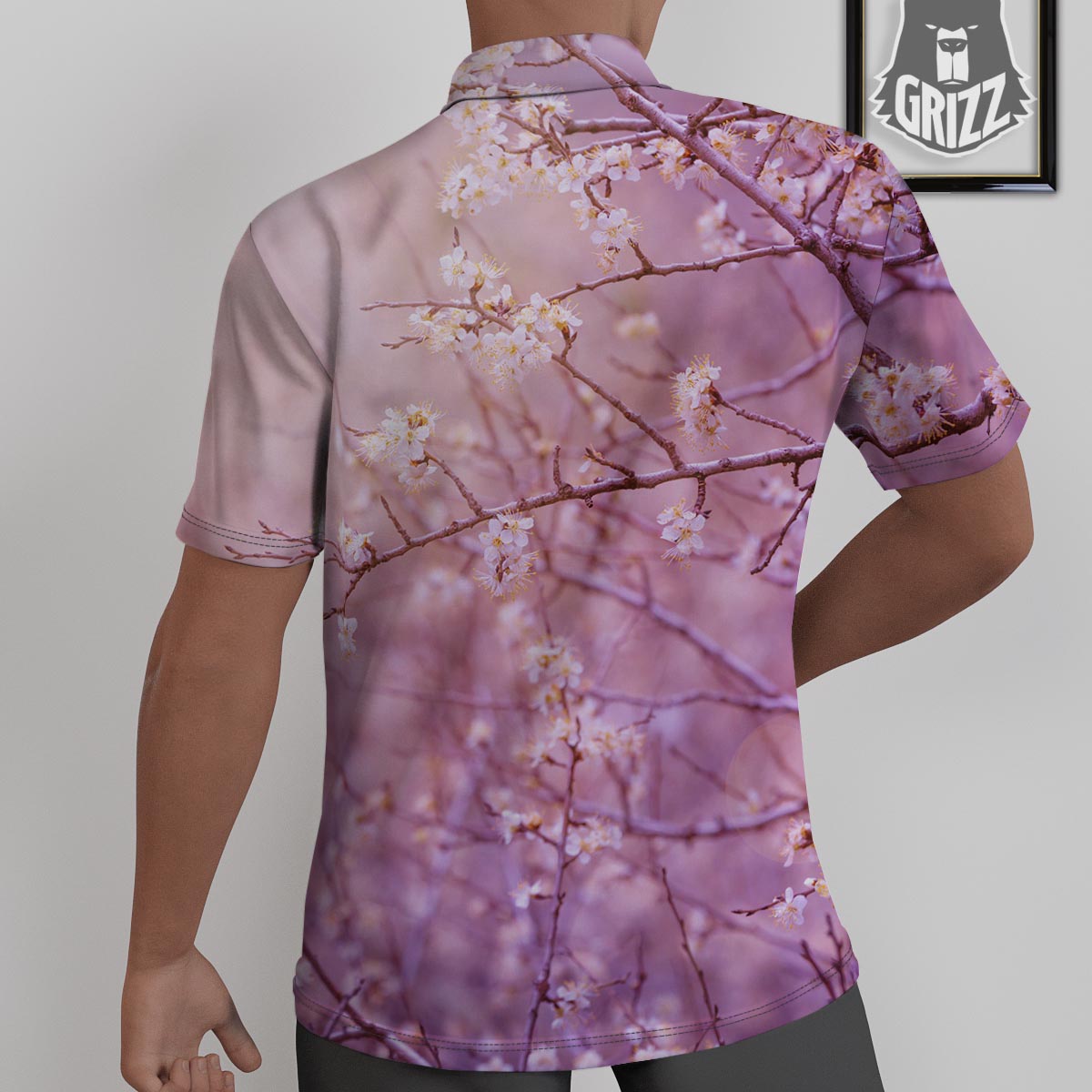 Cherry Blossom Sunrise Japanese Print Untucked Shirts-grizzshop
