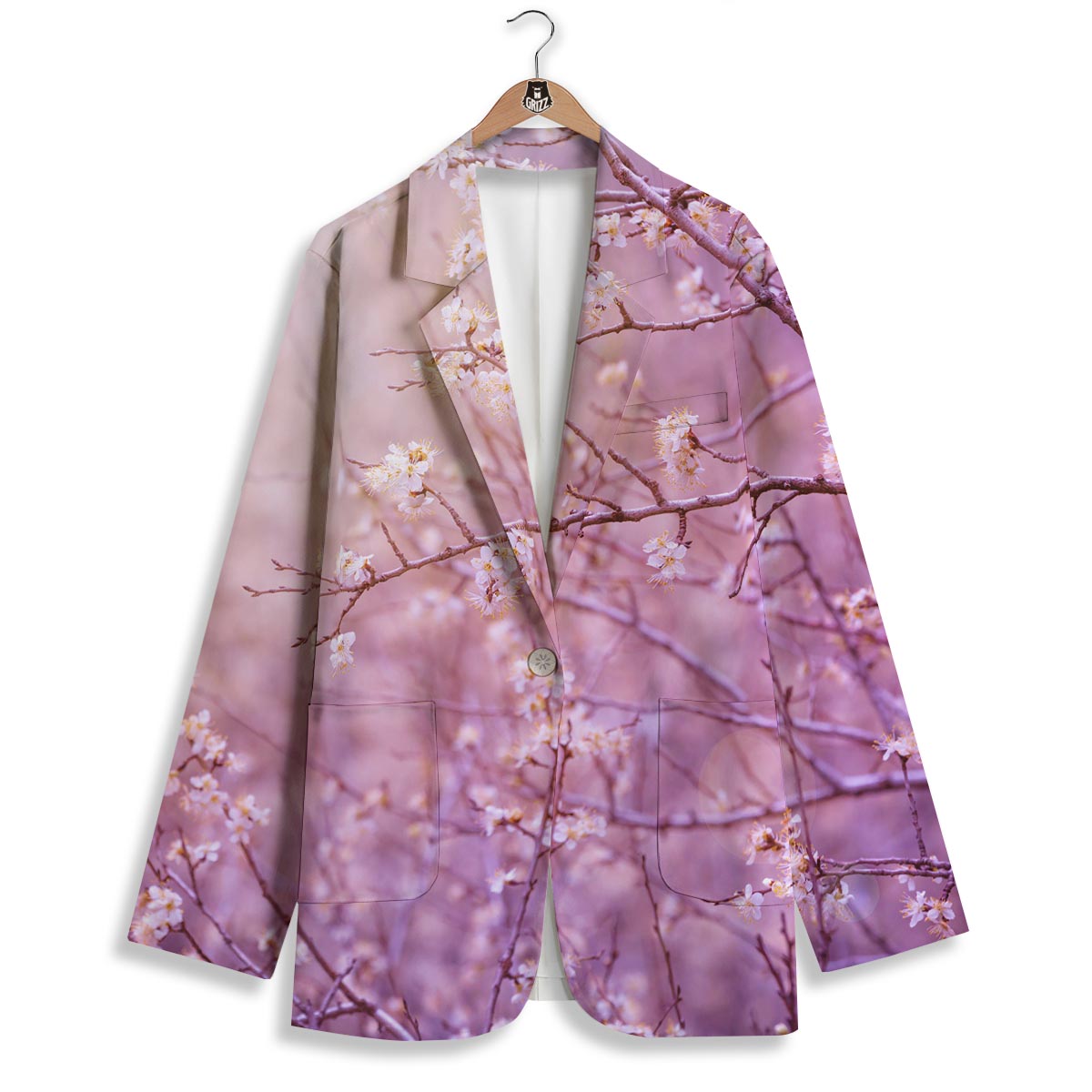 Cherry Blossom Sunrise Japanese Print Women's Blazer-grizzshop