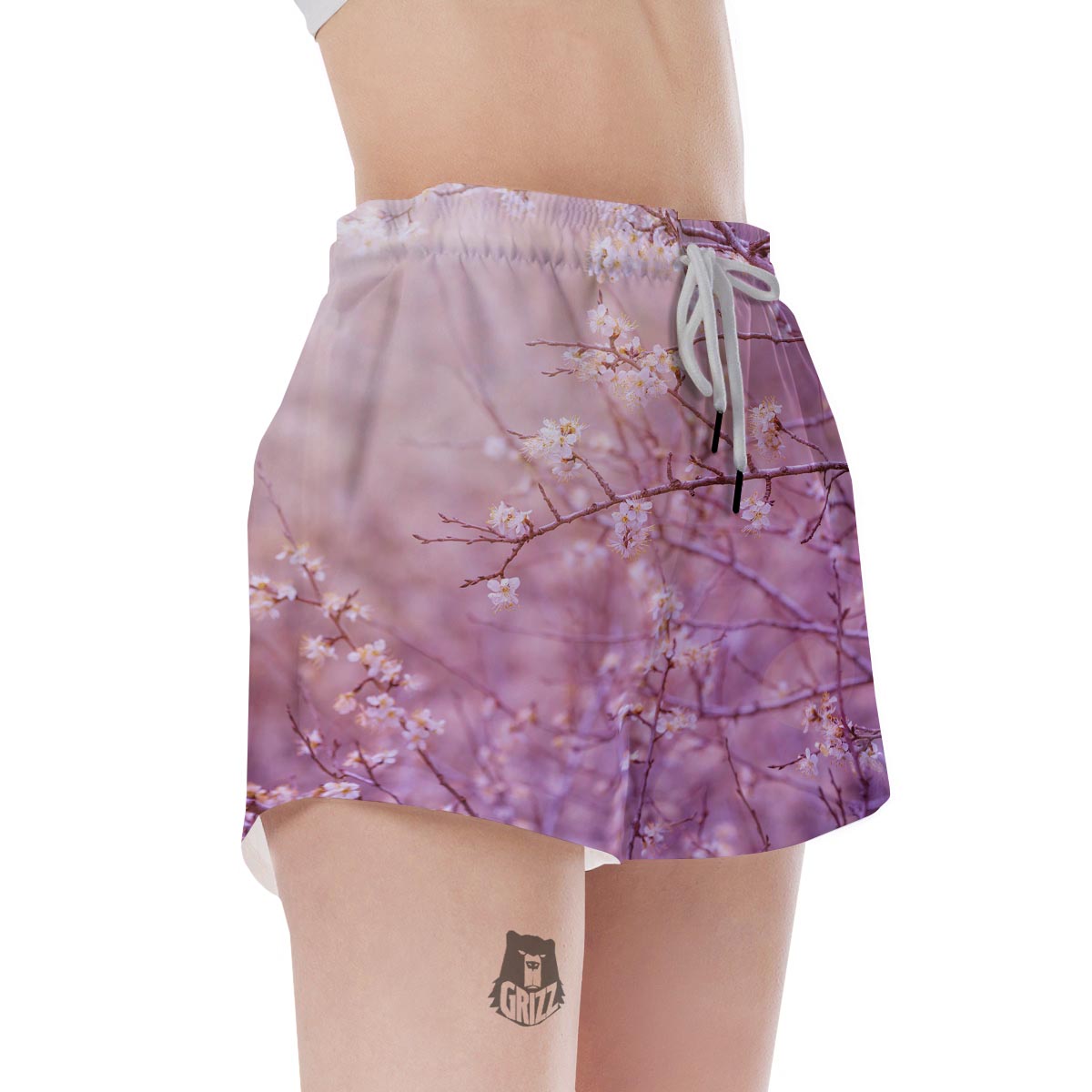 Cherry Blossom Sunrise Japanese Print Women's Shorts-grizzshop