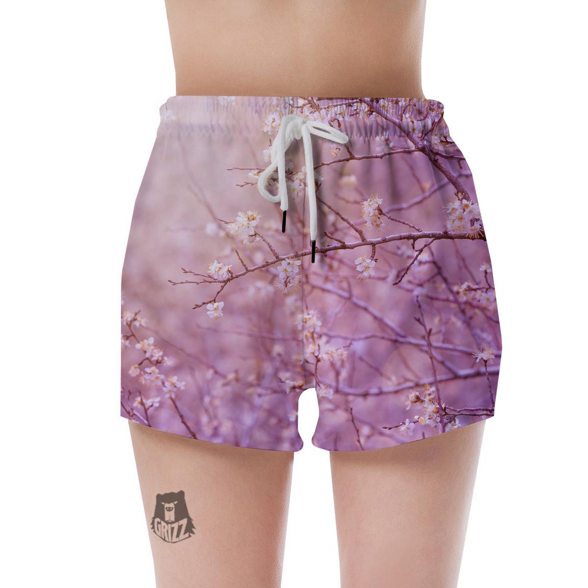 Cherry Blossom Sunrise Japanese Print Women's Shorts-grizzshop