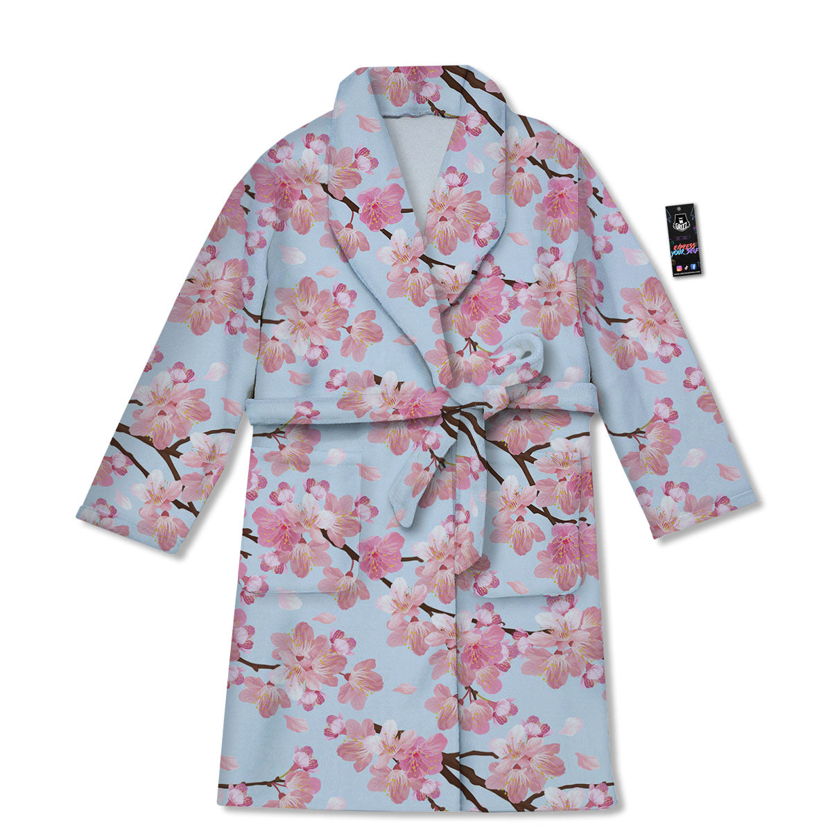 Cherry Blossom Tree Japanese Print Pattern Bathrobe-grizzshop