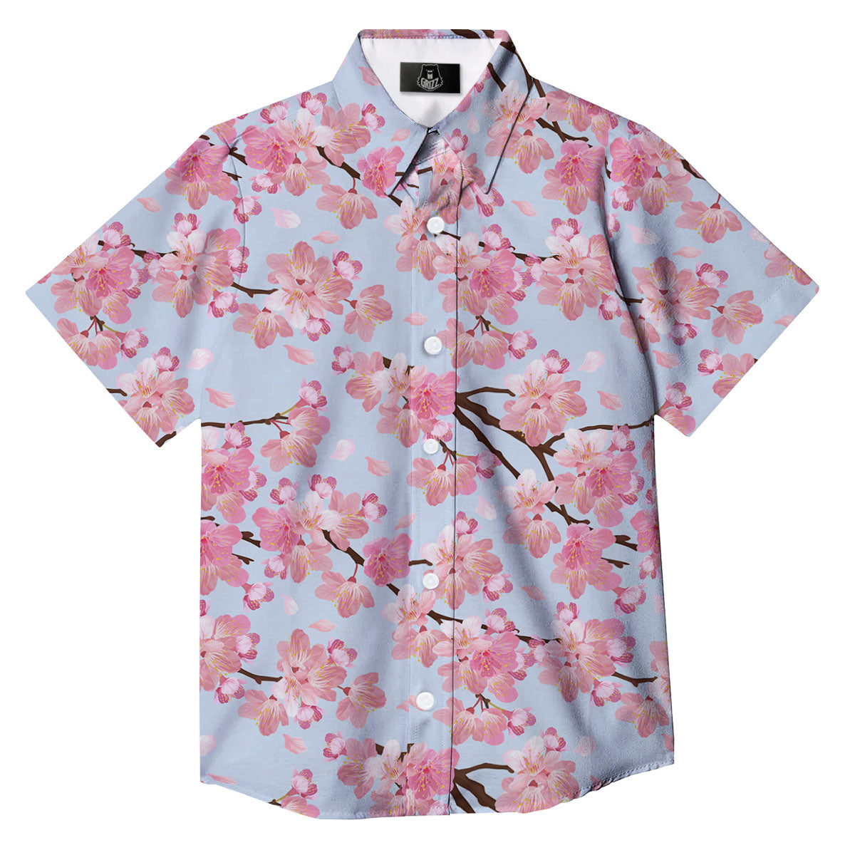 Cherry Blossom Tree Japanese Print Pattern Button Up Shirt-grizzshop