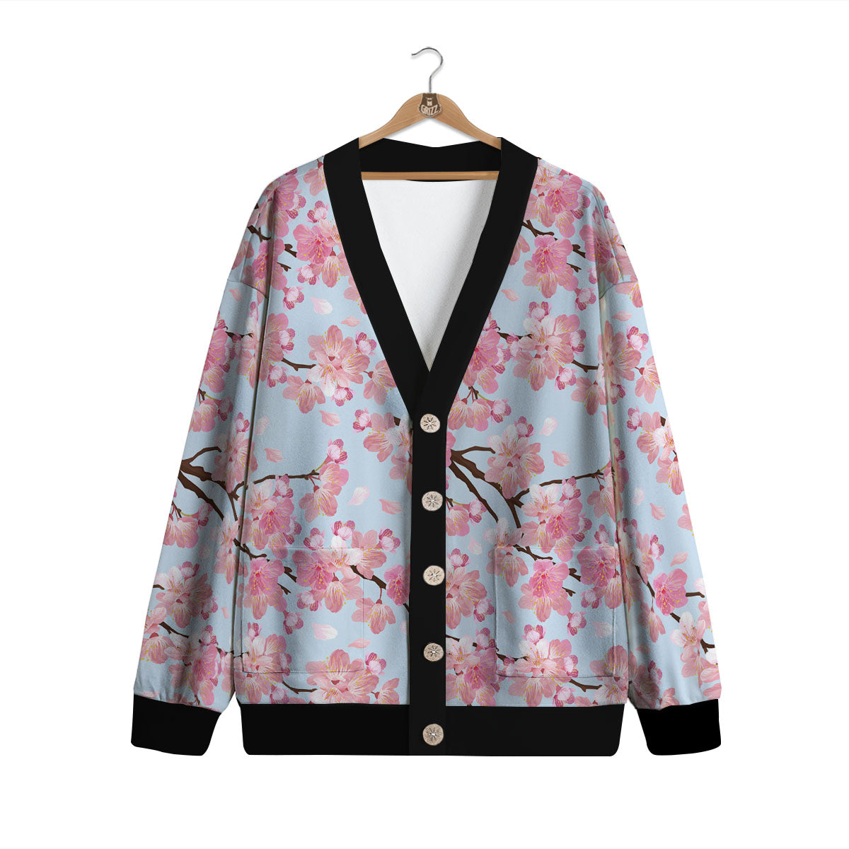 Cherry Blossom Tree Japanese Print Pattern Cardigan-grizzshop