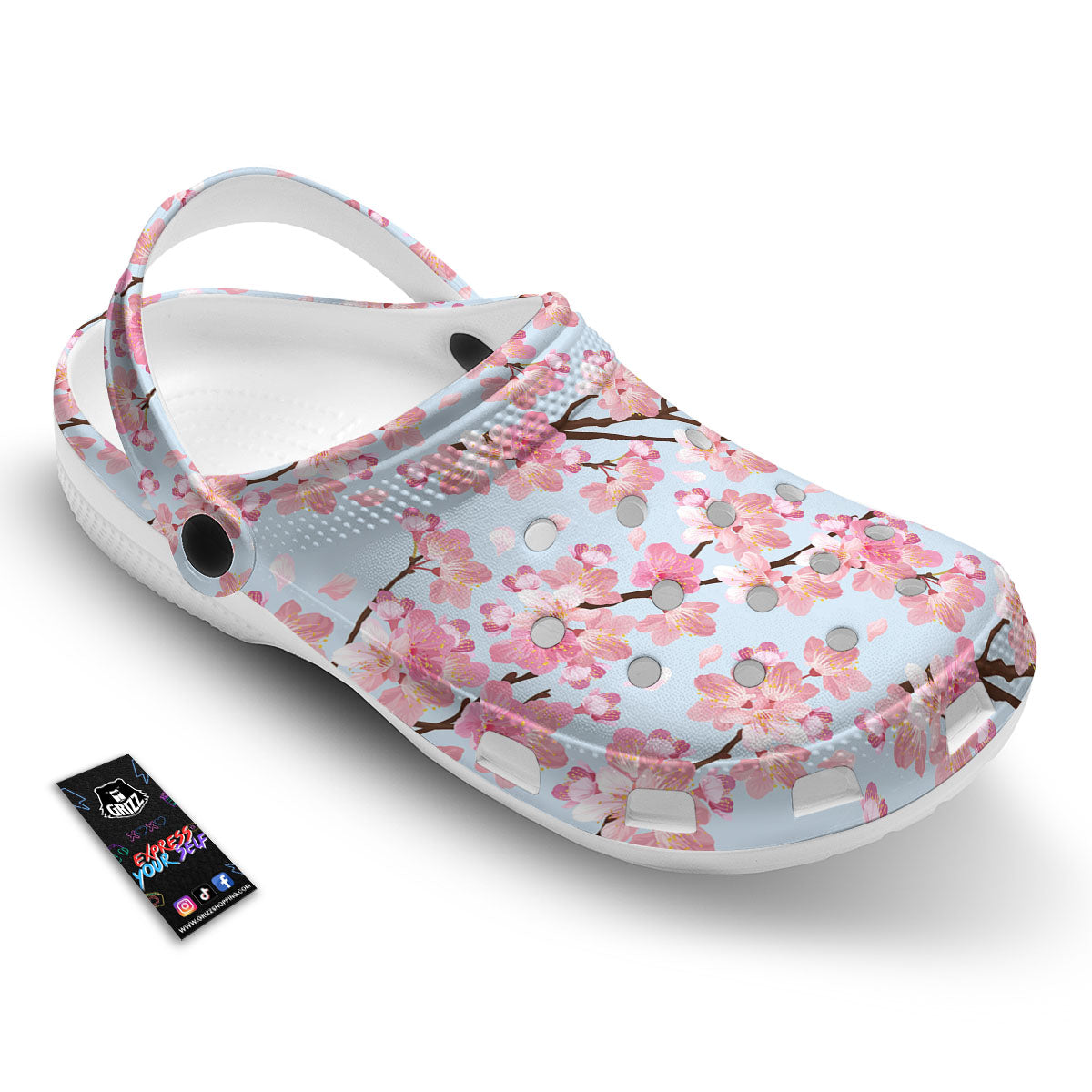 Cherry Blossom Tree Japanese Print Pattern Clog-grizzshop