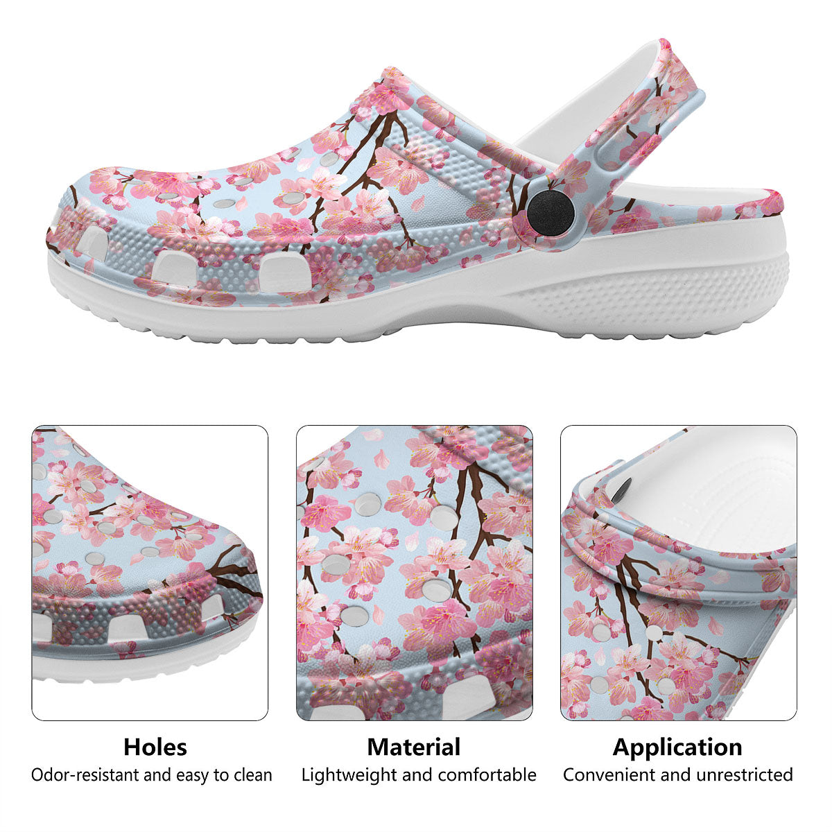 Cherry Blossom Tree Japanese Print Pattern Clog-grizzshop