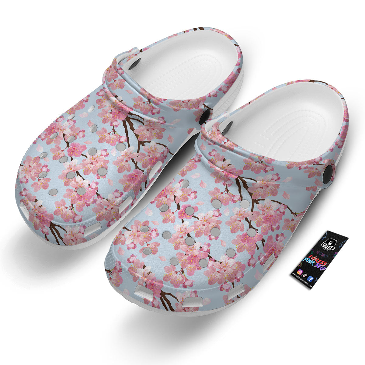Cherry Blossom Tree Japanese Print Pattern Clog-grizzshop