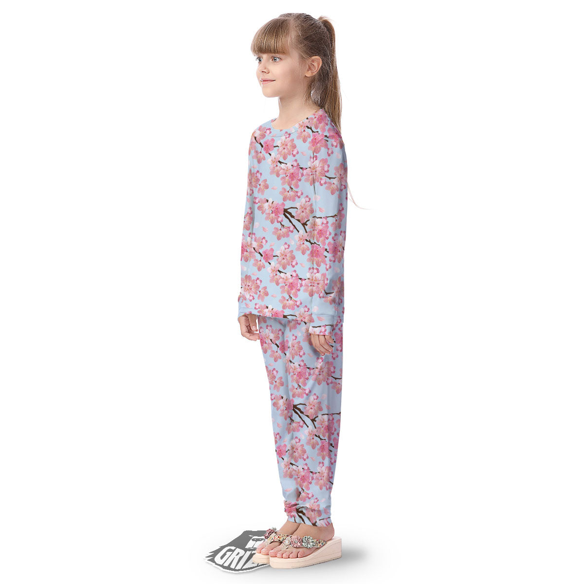 Cherry Blossom Tree Japanese Print Pattern Kid's Pajamas-grizzshop