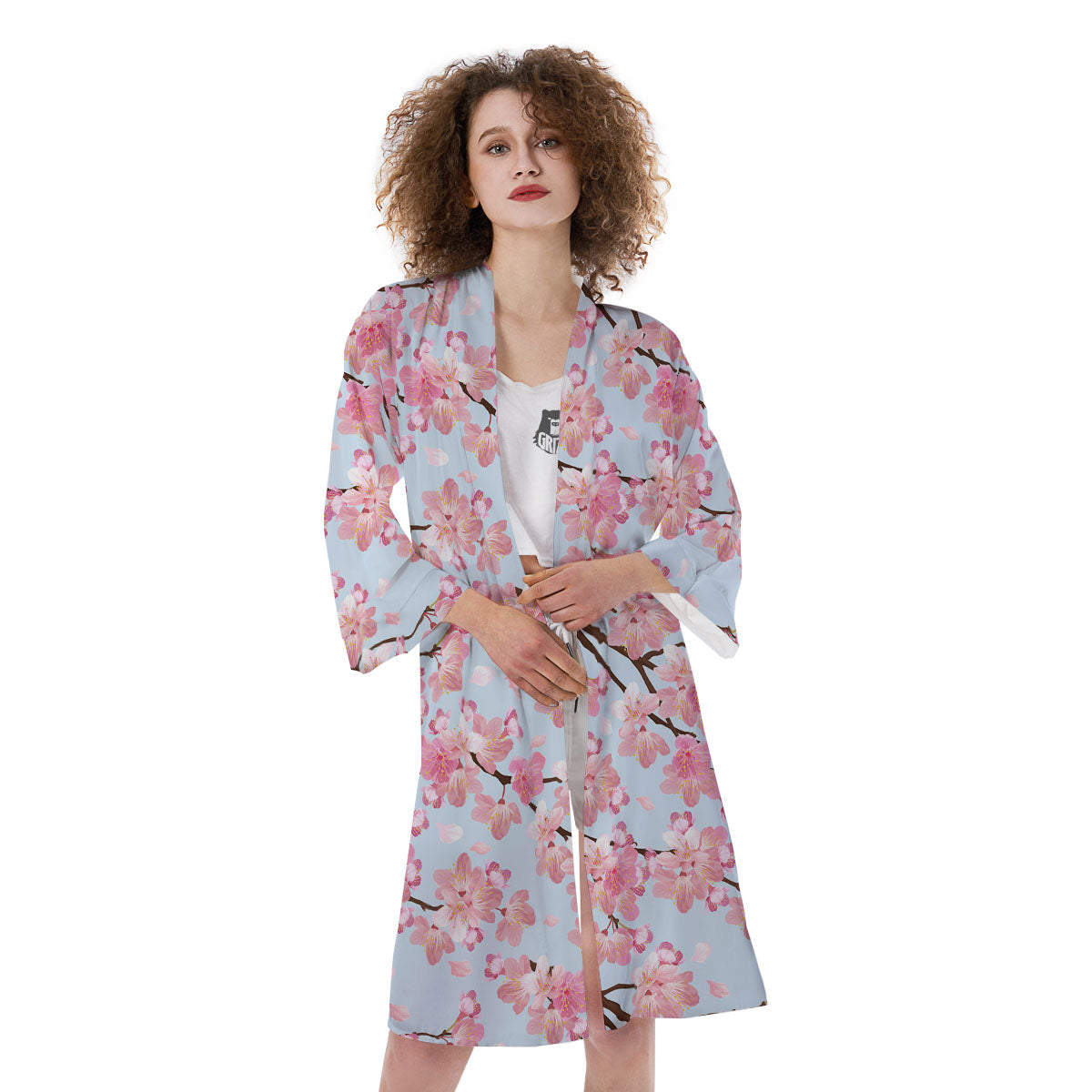 Cherry Blossom Tree Japanese Print Pattern Kimono-grizzshop
