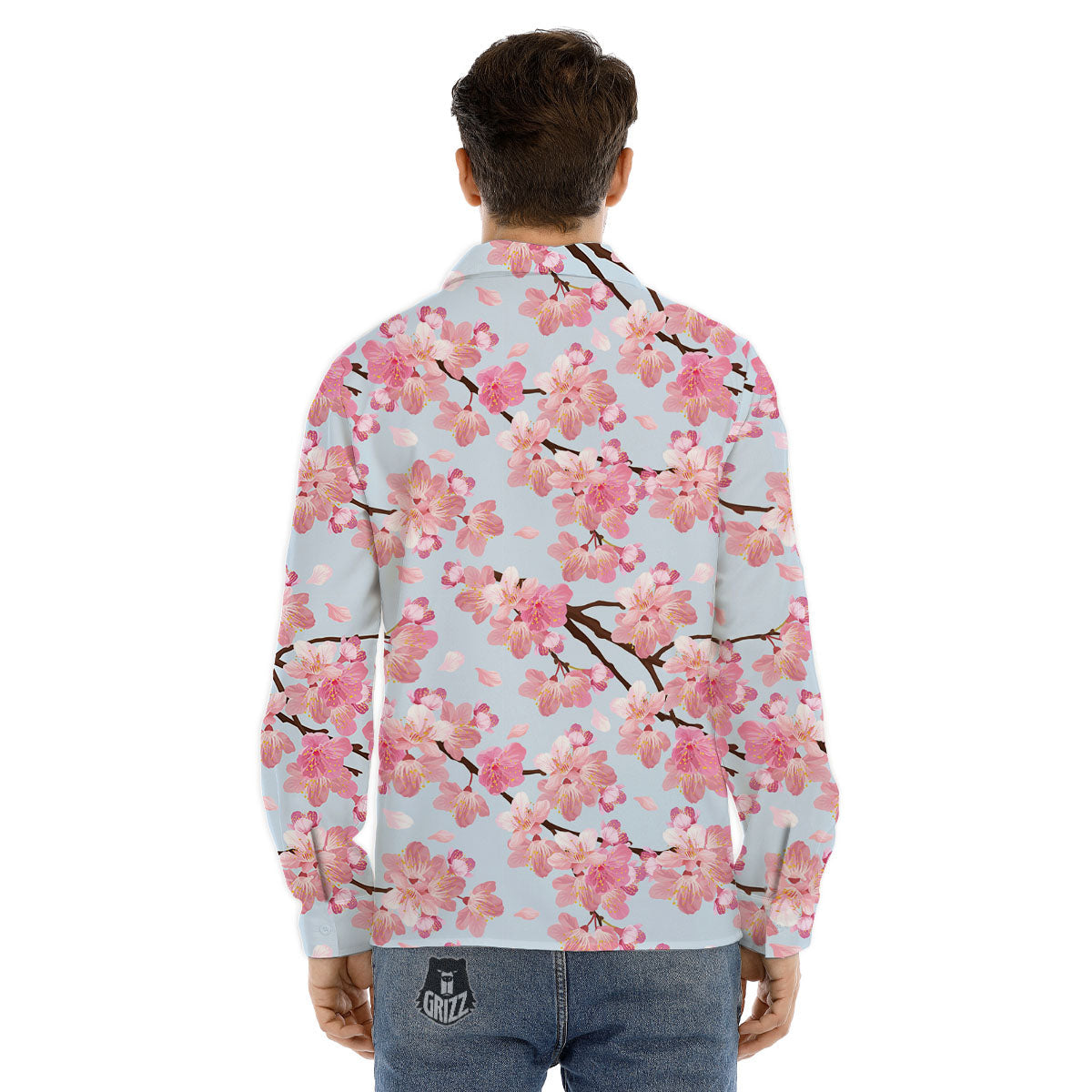 Cherry Blossom Tree Japanese Print Pattern Men's Dress Shirts-grizzshop