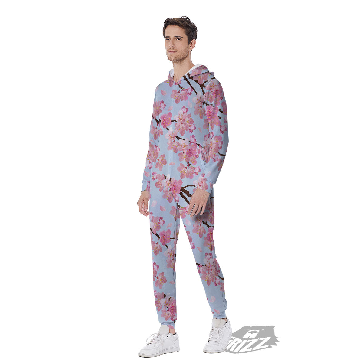 Cherry Blossom Tree Japanese Print Pattern Men's Jumpsuit-grizzshop