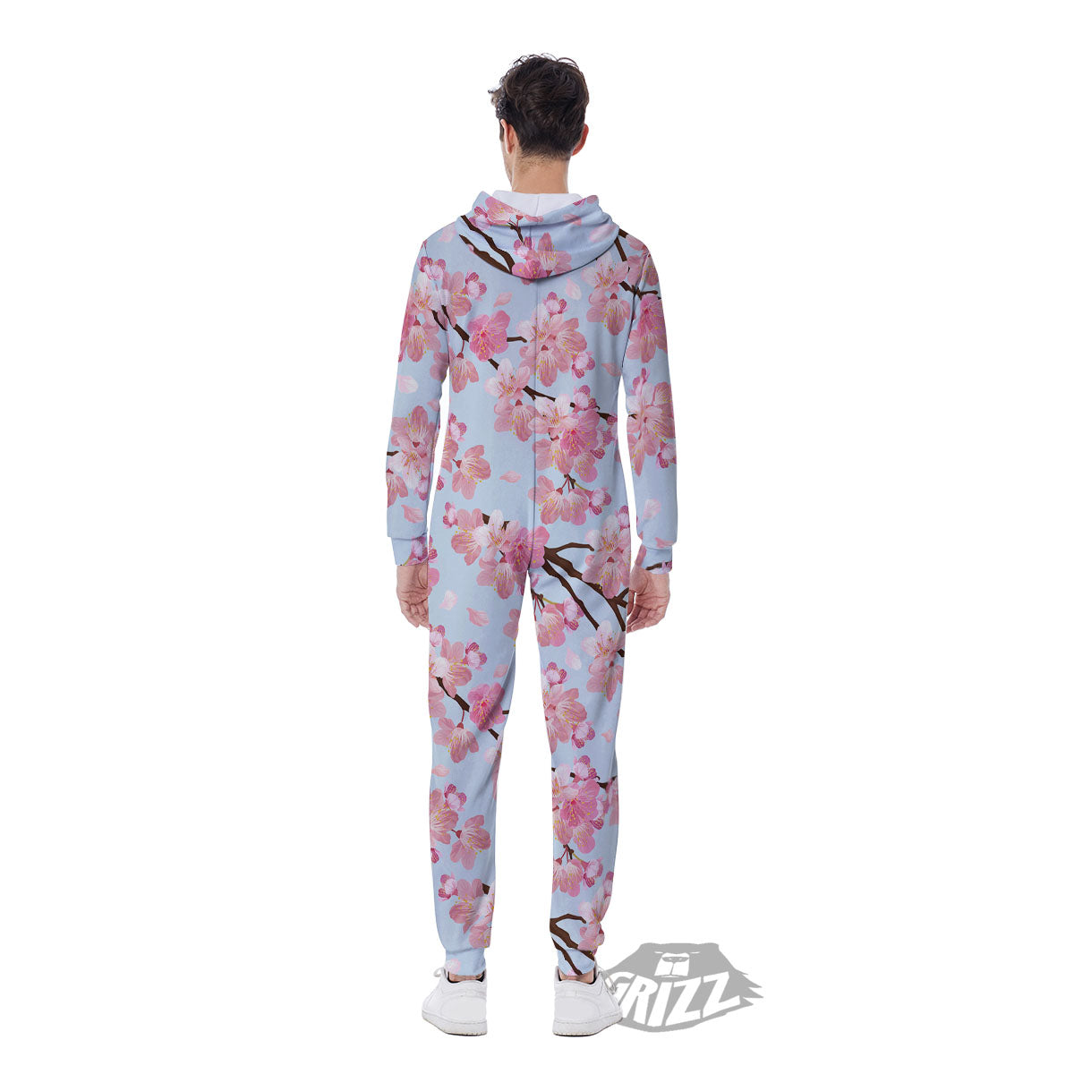 Cherry Blossom Tree Japanese Print Pattern Men's Jumpsuit-grizzshop
