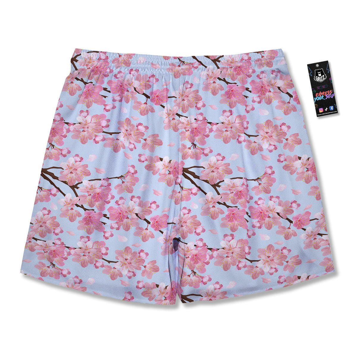 Cherry Blossom Tree Japanese Print Pattern Men's Running Shorts-grizzshop