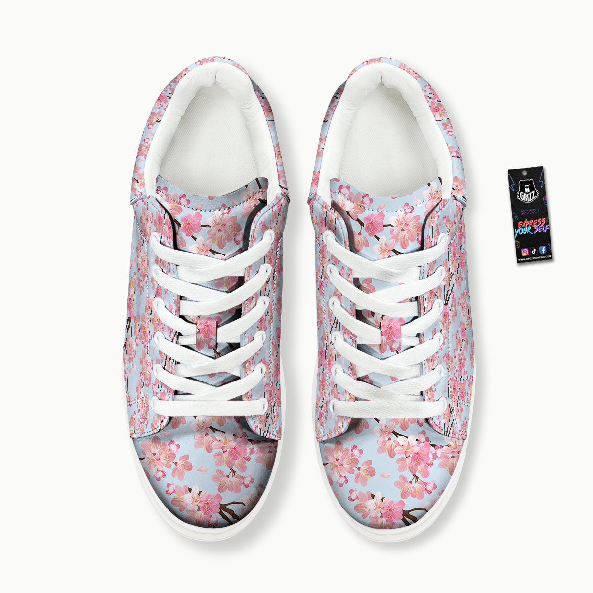 Cherry Blossom Tree Japanese Print Pattern Platform Shoes-grizzshop