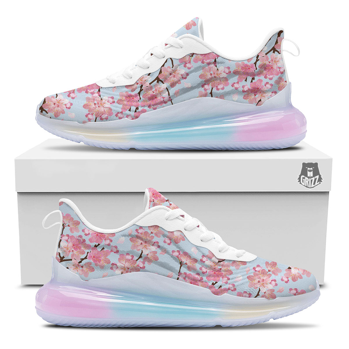 Cherry Blossom Tree Japanese Print Pattern Running Sneakers-grizzshop