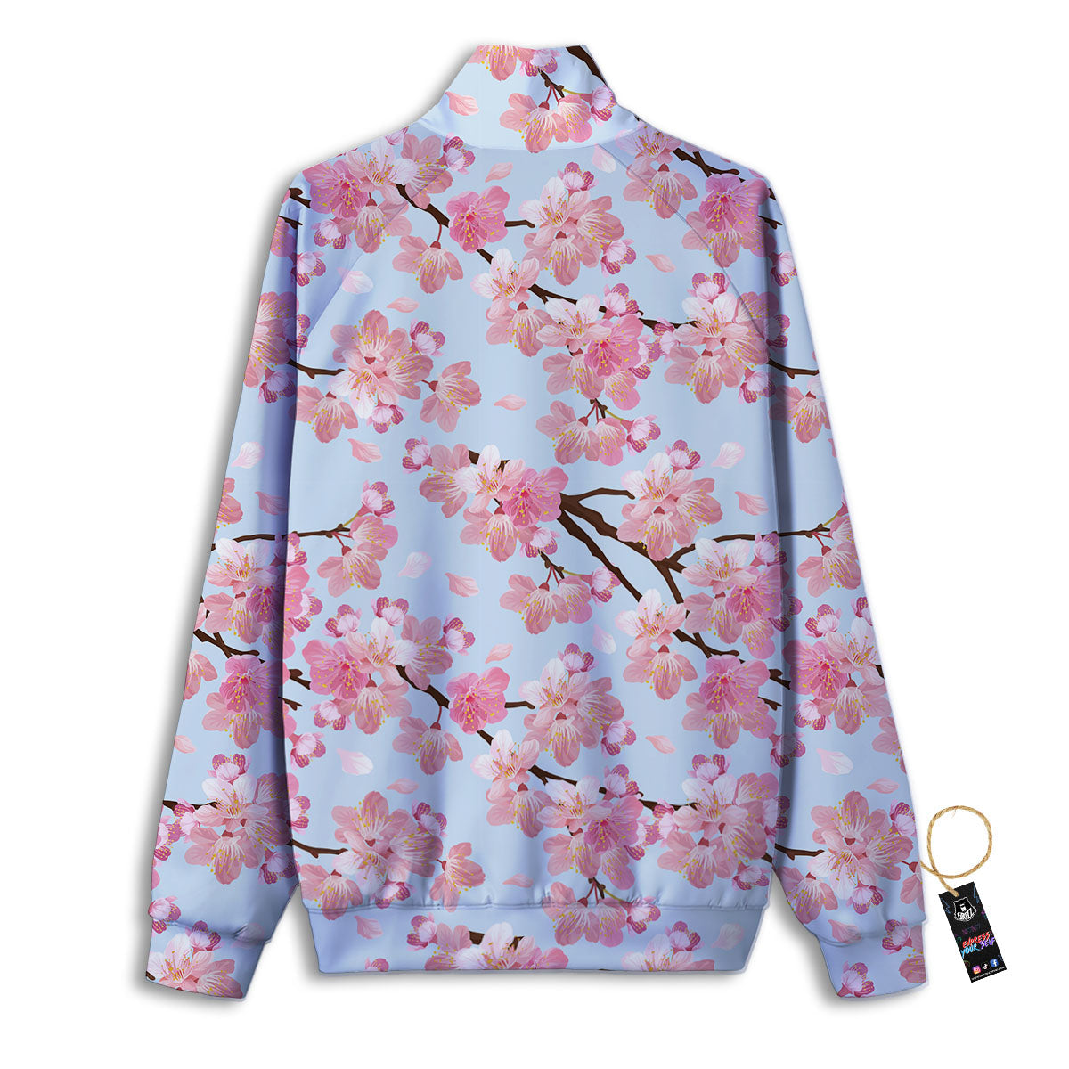 Cherry Blossom Tree Japanese Print Pattern Track Jacket-grizzshop