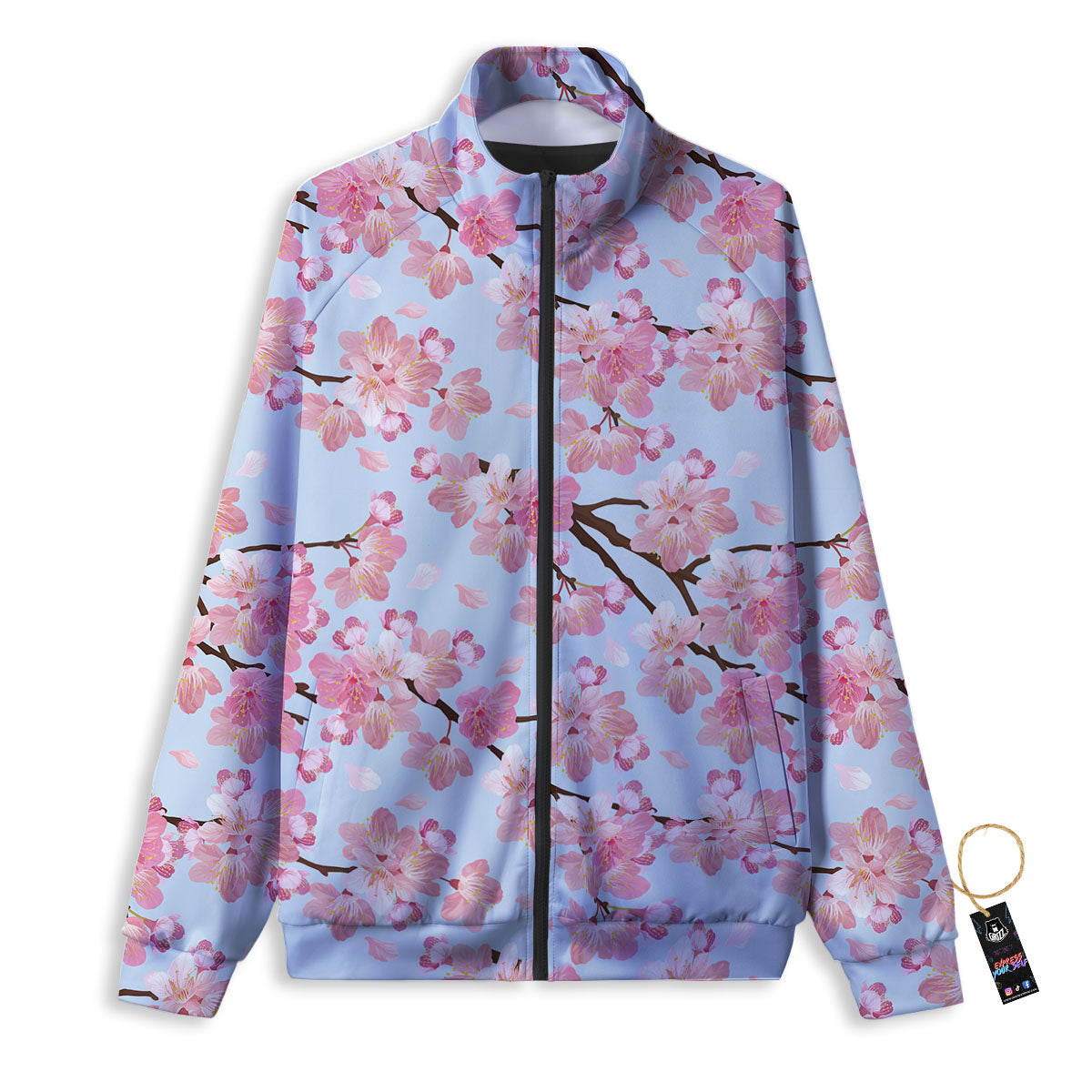 Cherry Blossom Tree Japanese Print Pattern Track Jacket-grizzshop