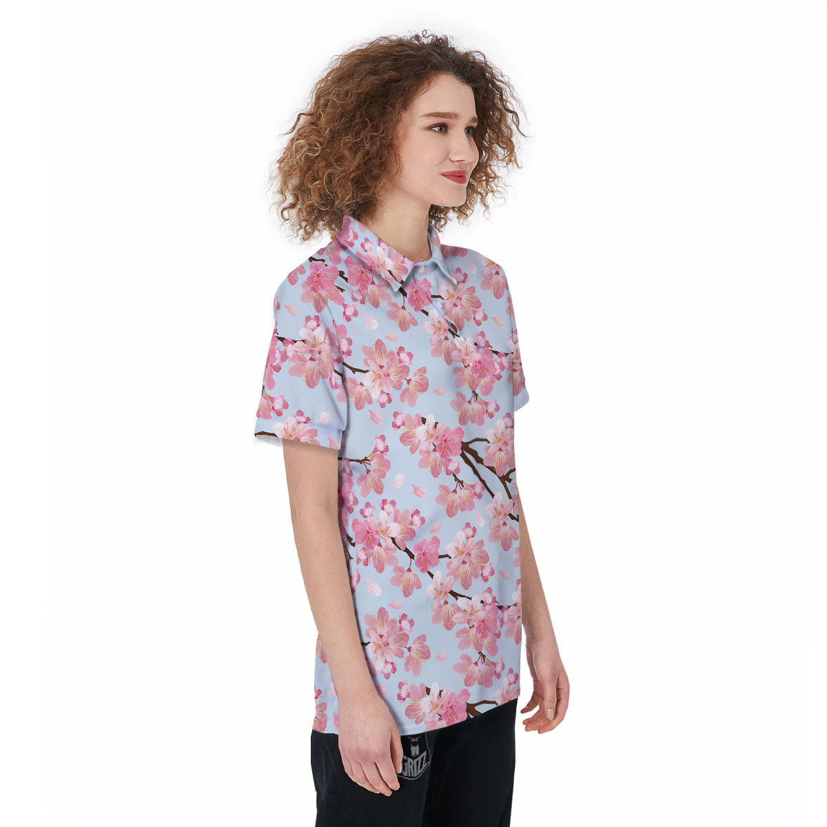 Cherry Blossom Tree Japanese Print Pattern Women's Golf Shirts-grizzshop