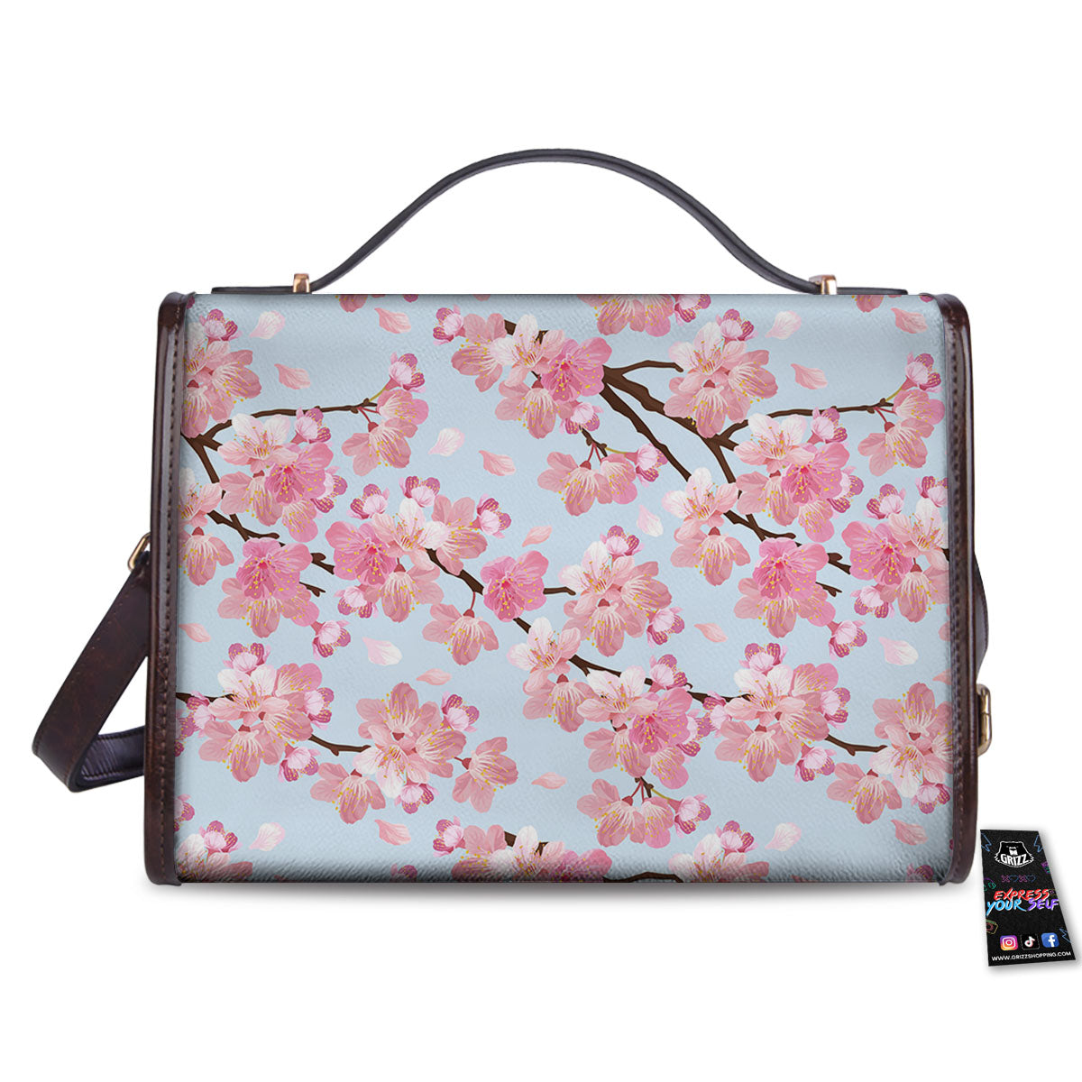 Cherry Blossom Tree Japanese Print Pattern Women's Satchel Bag-grizzshop