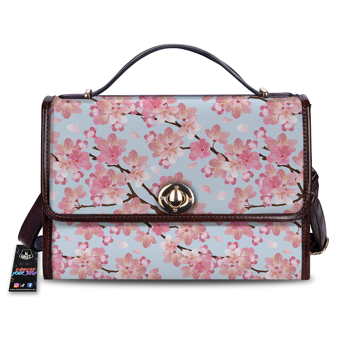 Cherry Blossom Tree Japanese Print Pattern Women's Satchel Bag-grizzshop