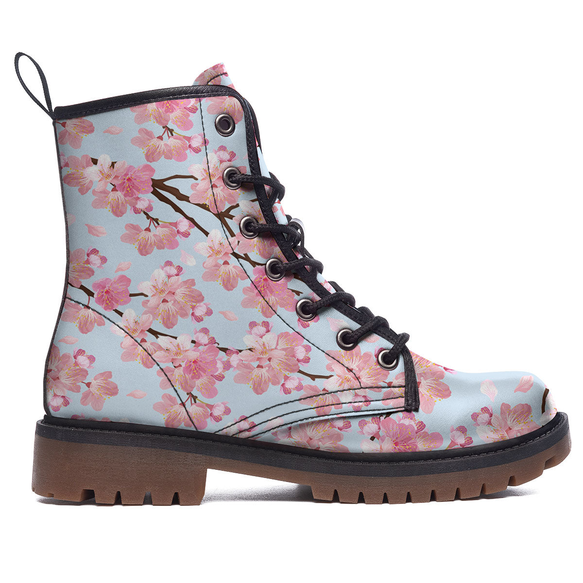 Cherry Blossom Tree Japanese Print Pattern Work Boots-grizzshop