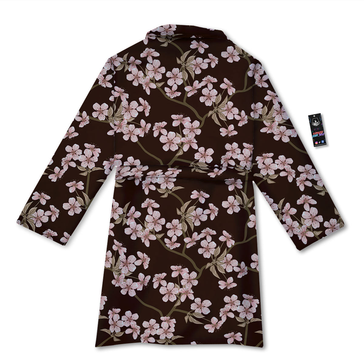 Cherry Blossom Vintage Print Pattern Bathrobe-grizzshop