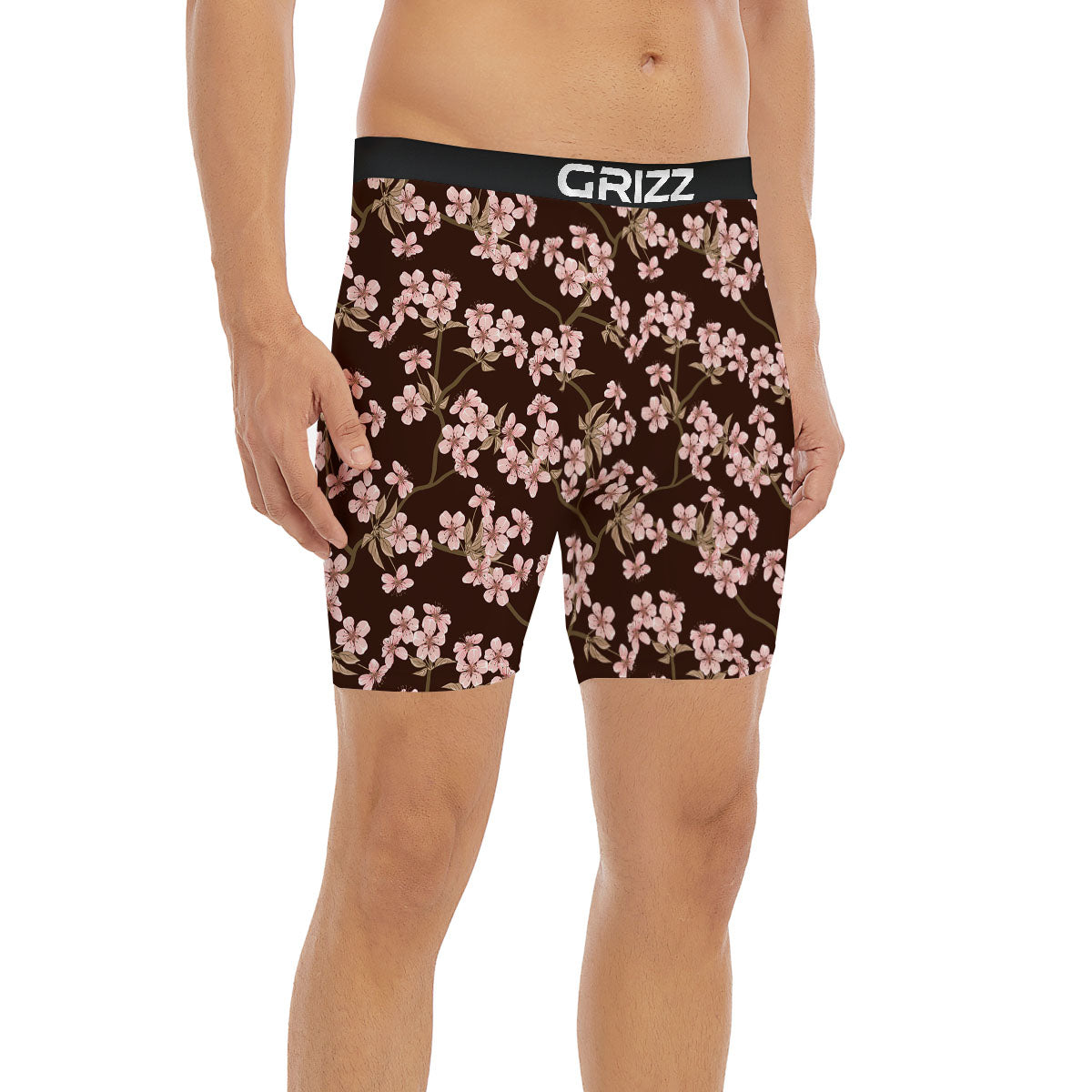Cherry Blossom Vintage Print Pattern Boxer Briefs-grizzshop