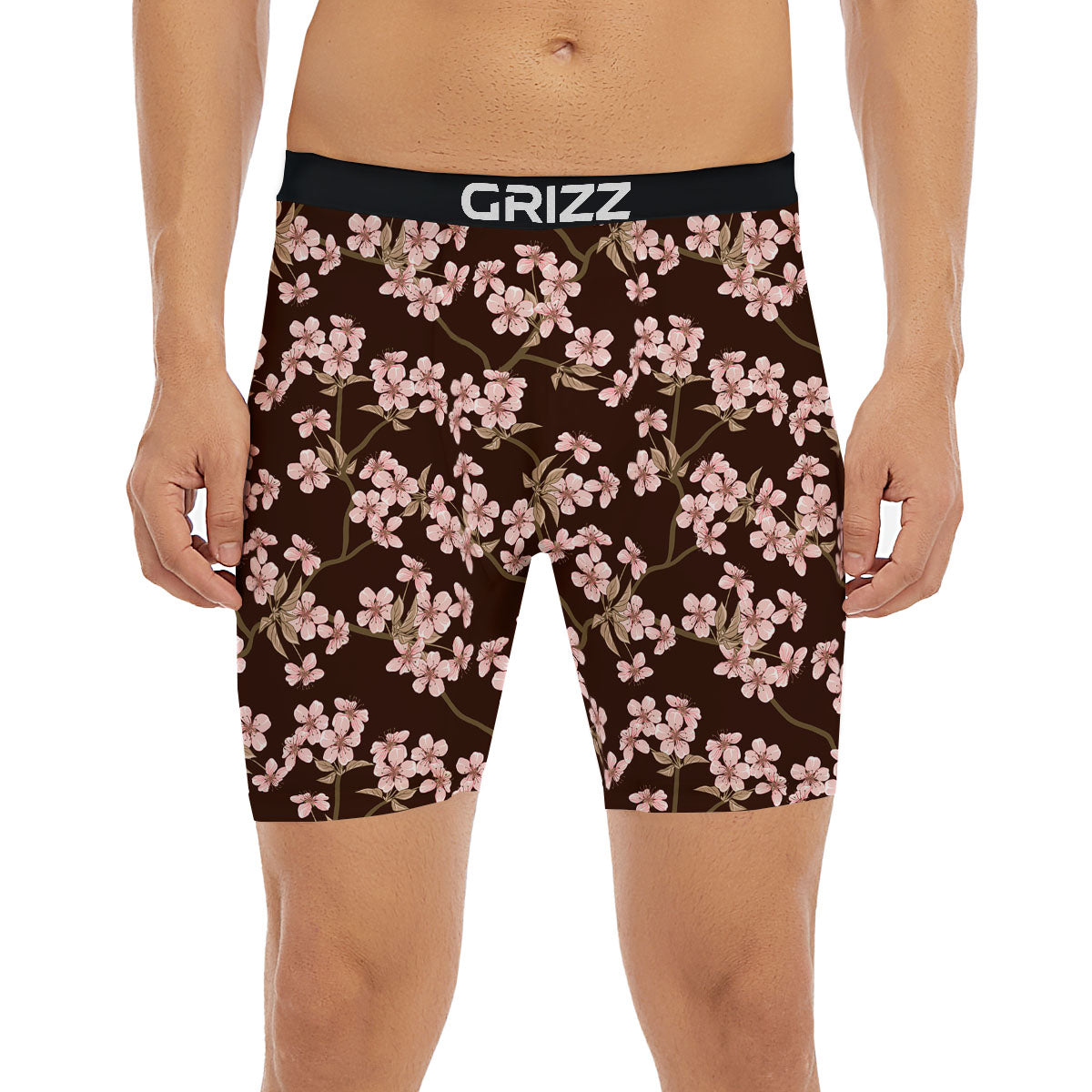 Cherry Blossom Vintage Print Pattern Boxer Briefs-grizzshop