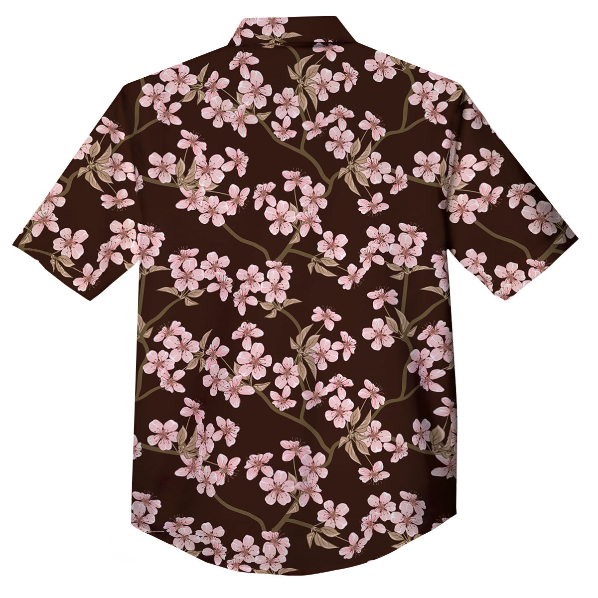 Cherry Blossom Vintage Print Pattern Button Up Shirt-grizzshop