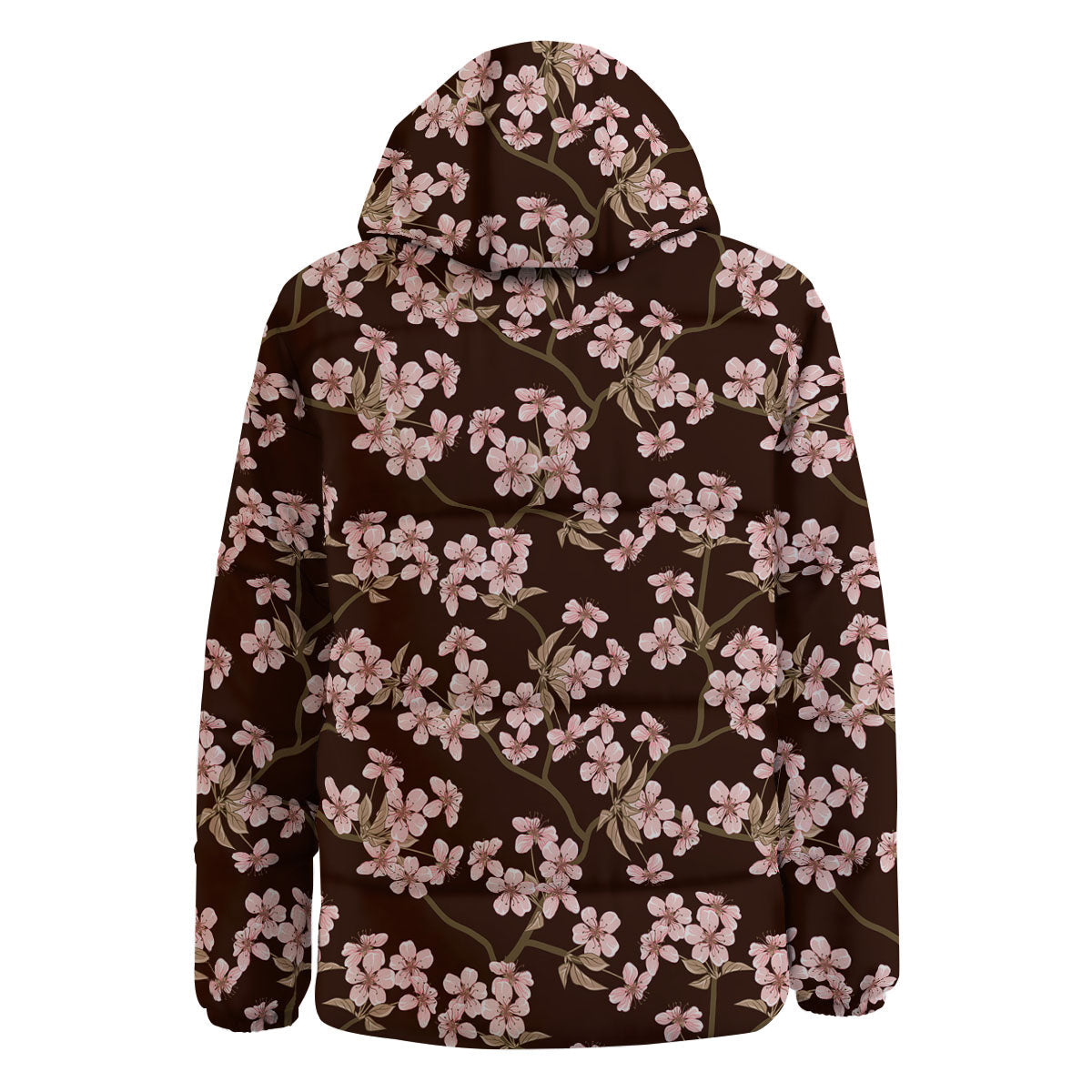 Cherry Blossom Vintage Print Pattern Down Jacket-grizzshop