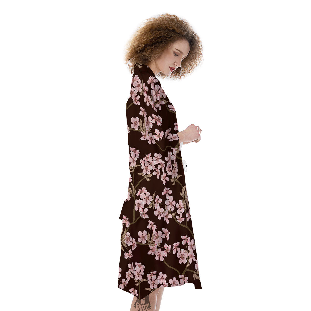 Cherry Blossom Vintage Print Pattern Kimono-grizzshop