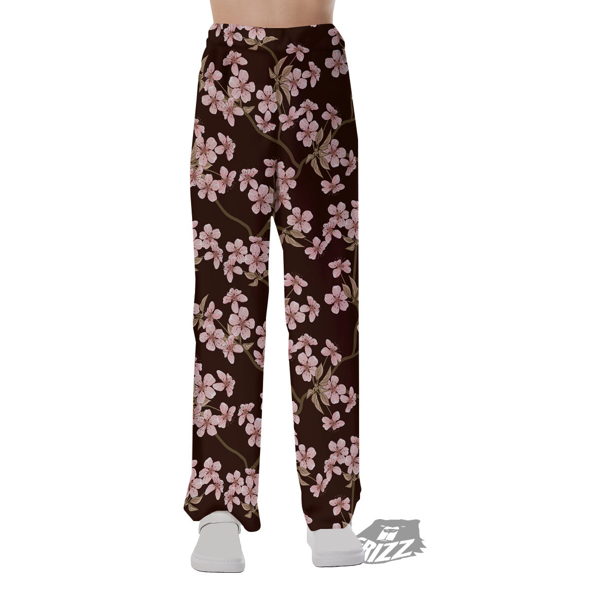 Cherry Blossom Vintage Print Pattern Pajama Pants-grizzshop