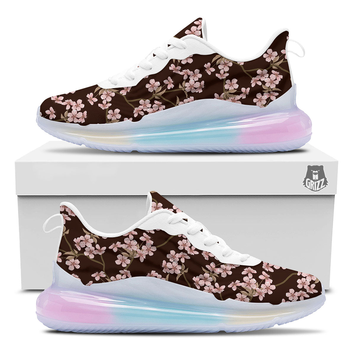 Cherry Blossom Vintage Print Pattern Running Sneakers-grizzshop