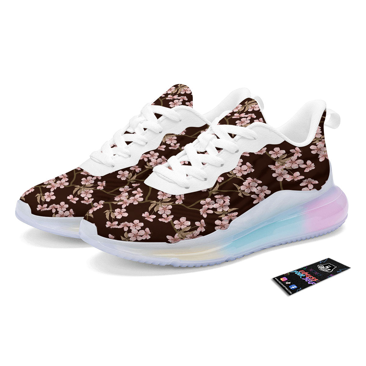 Cherry Blossom Vintage Print Pattern Running Sneakers-grizzshop