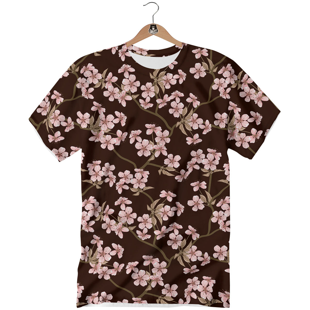 Cherry Blossom Vintage Print Pattern T-Shirt-grizzshop