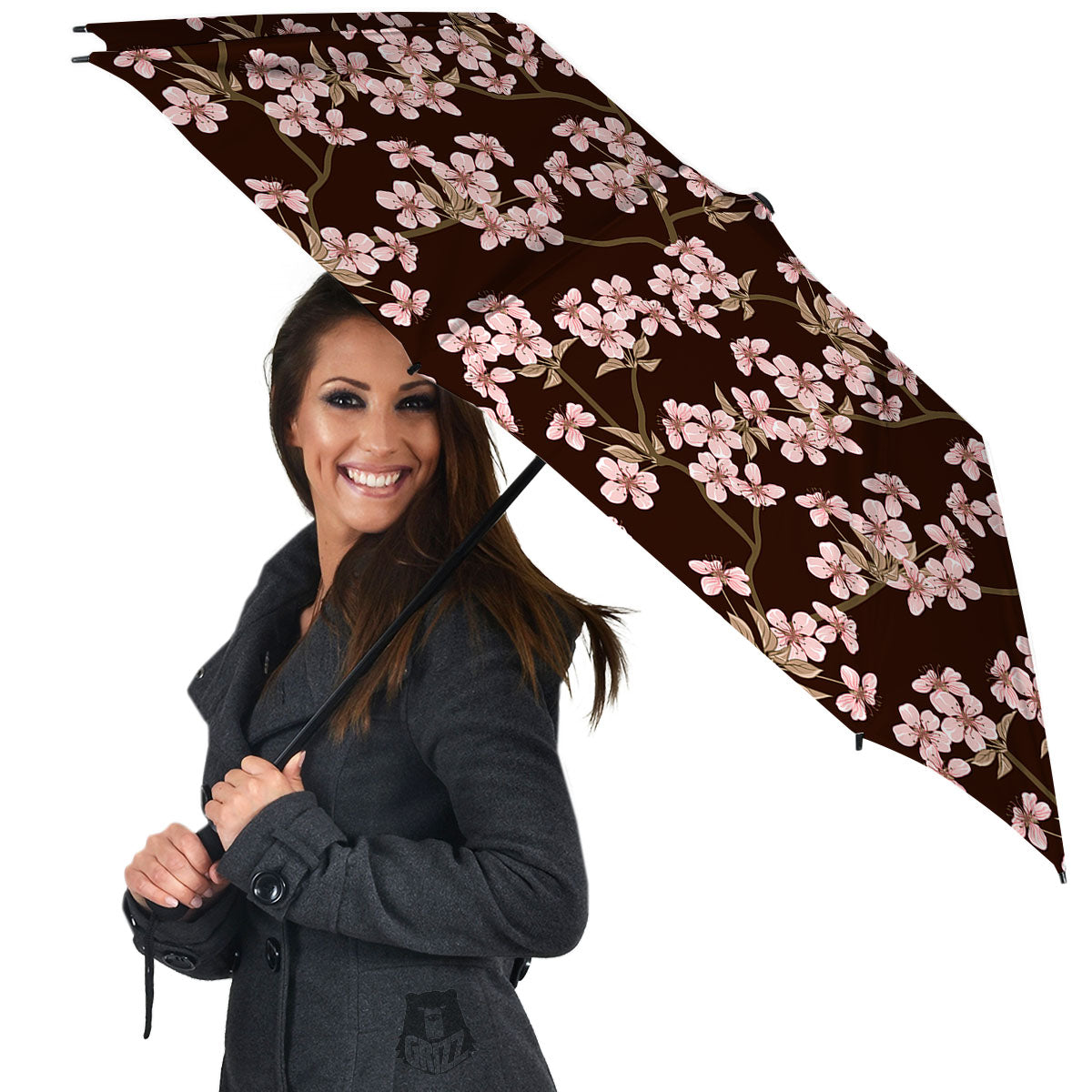 Cherry Blossom Vintage Print Pattern Umbrella-grizzshop