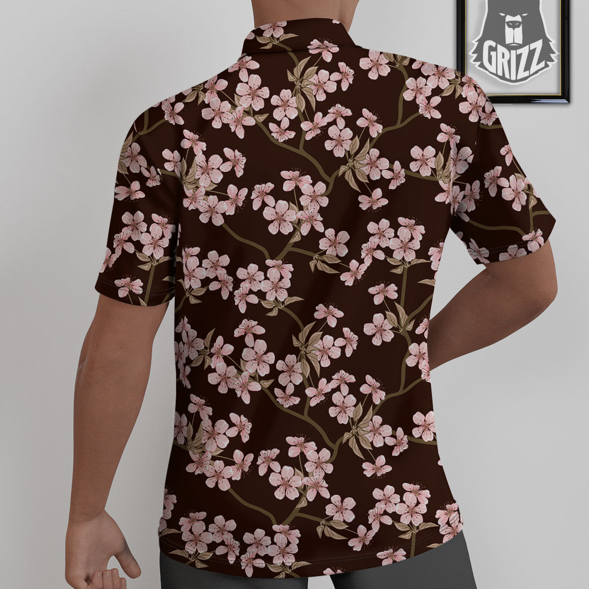 Cherry Blossom Vintage Print Pattern Untucked Shirts-grizzshop