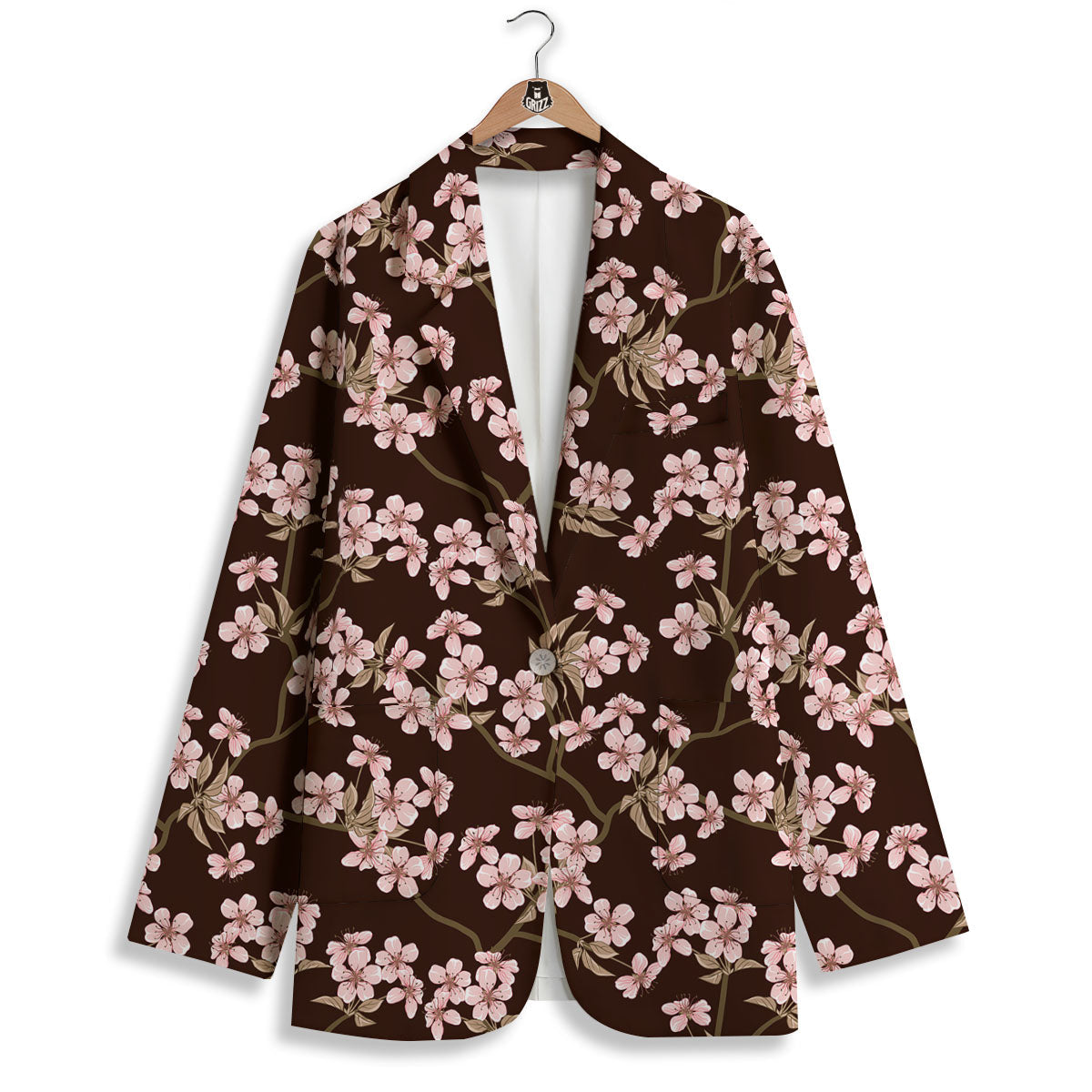 Cherry Blossom Vintage Print Pattern Women's Blazer-grizzshop