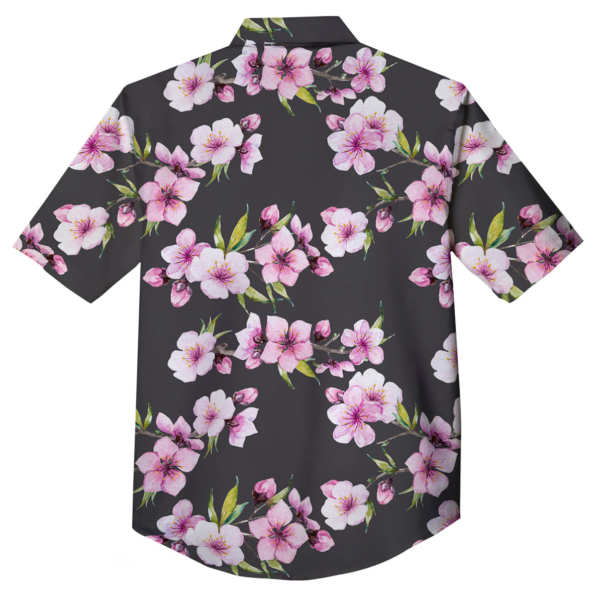 Cherry Blossom Watercolor Print Pattern Button Up Shirt-grizzshop