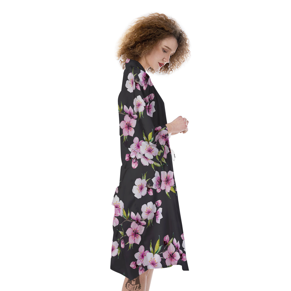 Cherry Blossom Watercolor Print Pattern Kimono-grizzshop