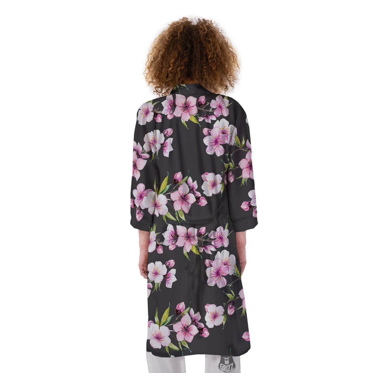 Cherry Blossom Watercolor Print Pattern Kimono-grizzshop