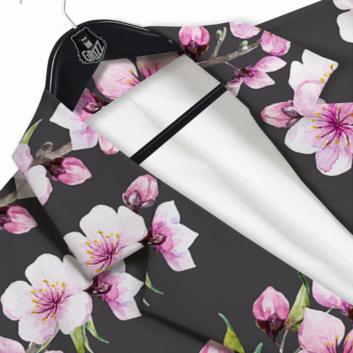 Cherry Blossom Watercolor Print Pattern Men's Sport Coat-grizzshop