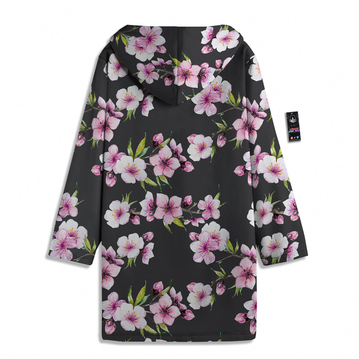 Cherry Blossom Watercolor Print Pattern Men's Windbreaker Jacket-grizzshop