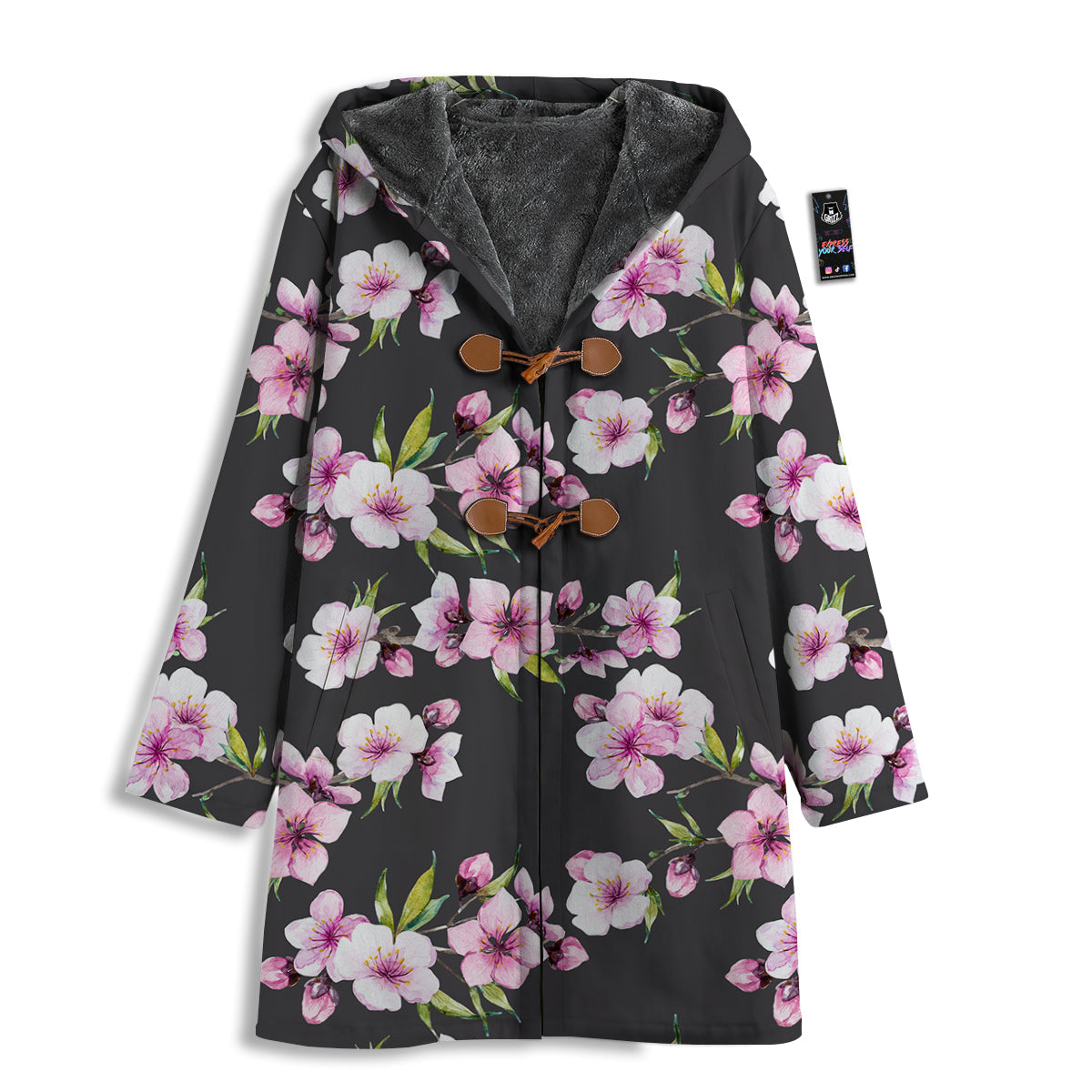 Cherry Blossom Watercolor Print Pattern Men's Windbreaker Jacket-grizzshop